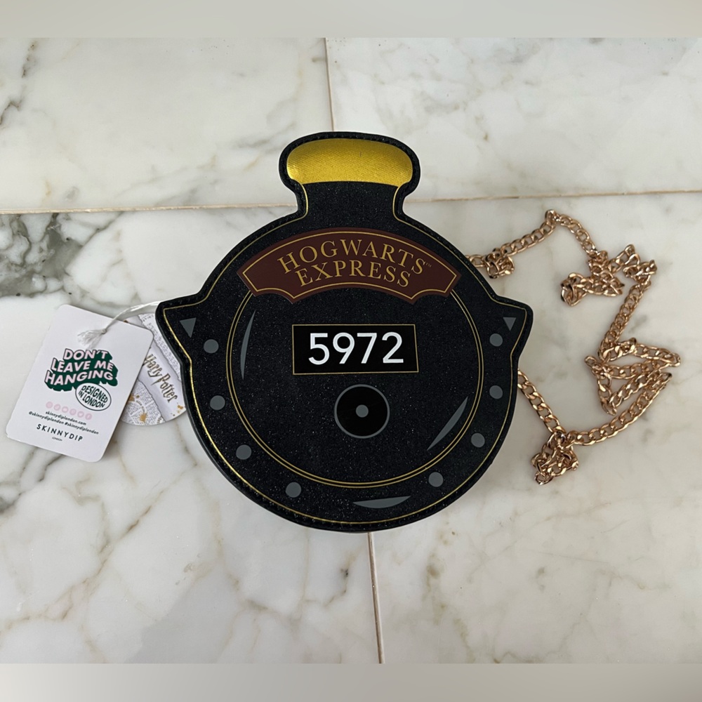 Harry Potter Skinnydip Hogwarts Express Black and Gold Crossbody Bag